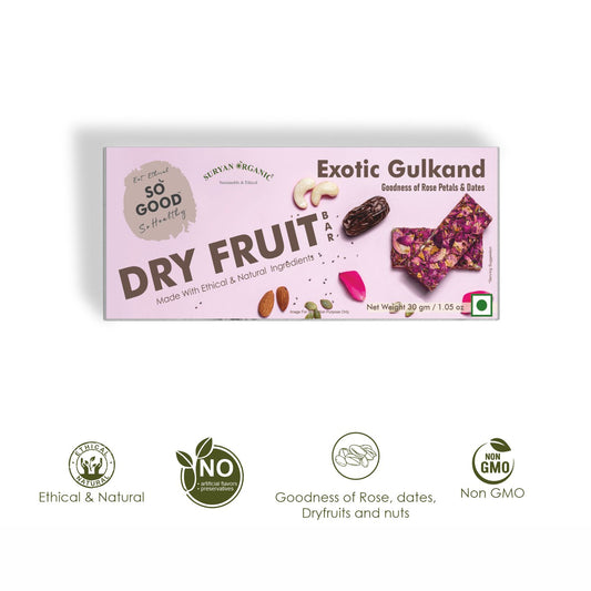 Exotic Gulkand Dry Fruit Bar 30gm