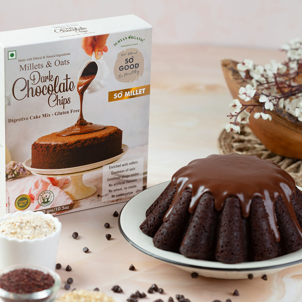 Cake Mix - Millets & Oats Dark Chocolate Chips Mix 300gm