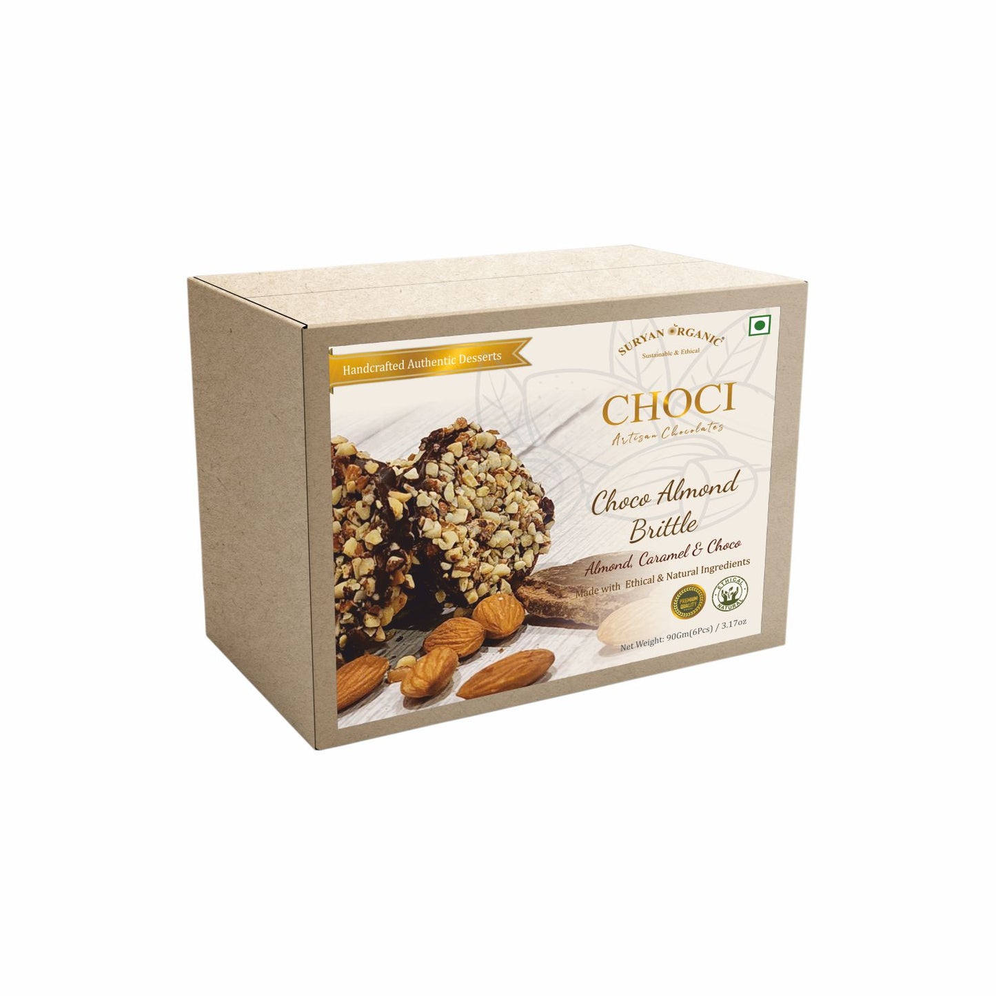 Choco Almond Brittle 90gm(6Pcs)
