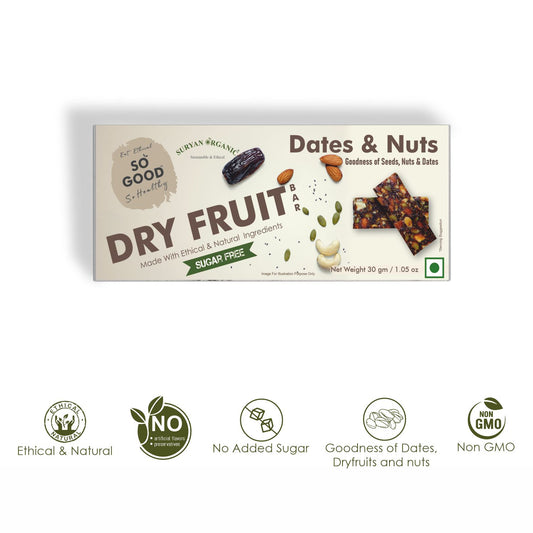 Sugar Free Dates And Nuts Dry Fruit Bar 30gm
