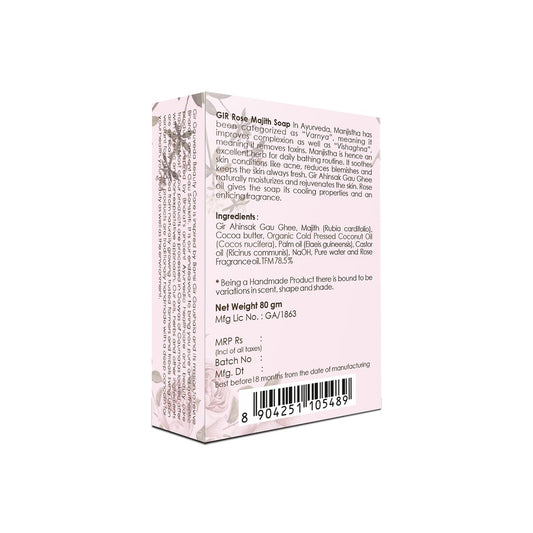 Manjistha & Rose Herbal Soap 80g
