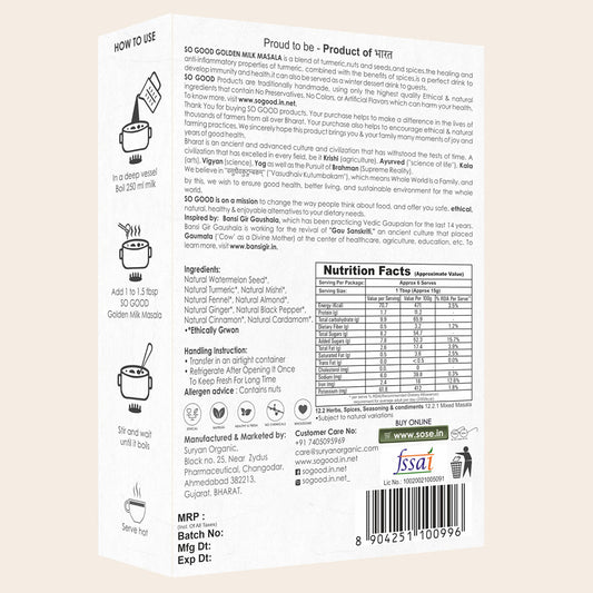 Golden Milk Masala 100gm