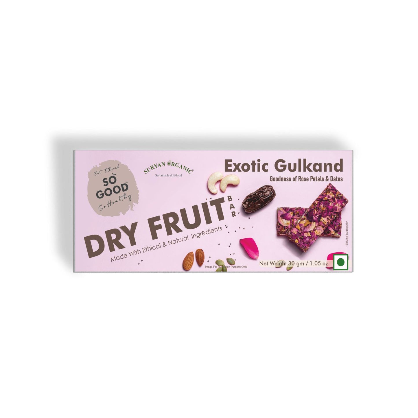 Exotic Gulkand Dry Fruit Bar 30gm