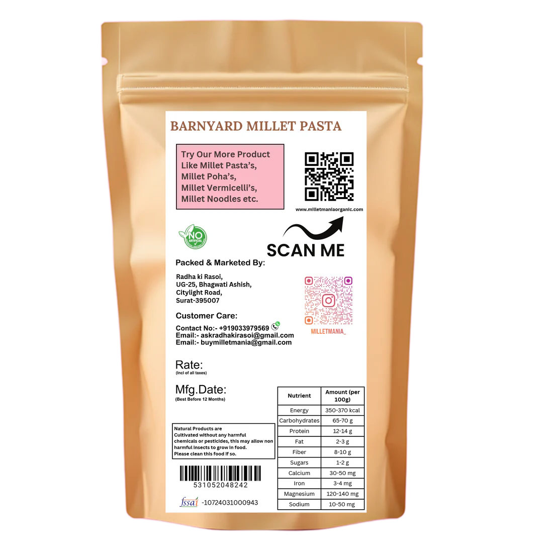 Barnyard Millet Pasta 200gm