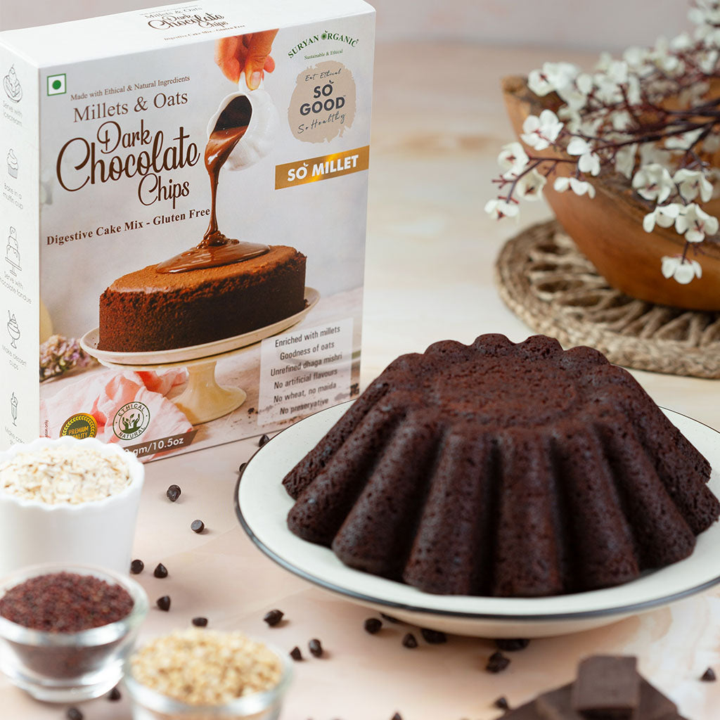 Cake Mix - Millets & Oats Dark Chocolate Chips Mix 300gm